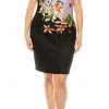ILE Clothing - SCP891 Floral Printed Sheath Short Dress Plus Size Dresses 2 ILE Clothing - SCP891 Floral Printed Sheath Short Dress Plus Size Dresses
