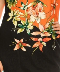 ILE Clothing - SCP891 Floral Printed Sheath Short Dress Plus Size Dresses