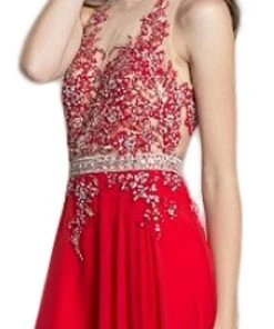 Aspeed Design - Illusion Halter A-Line Evening Dress 7 Aspeed Design - Illusion Halter A-Line Evening Dress