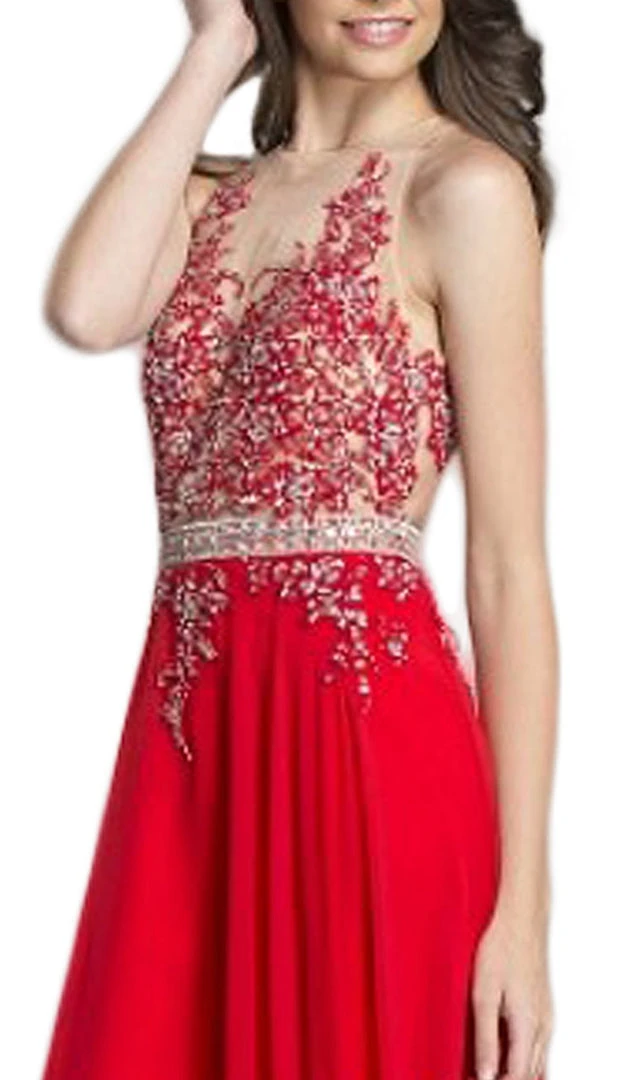 Aspeed Design - Illusion Halter A-Line Evening Dress 4 Aspeed Design - Illusion Halter A-Line Evening Dress