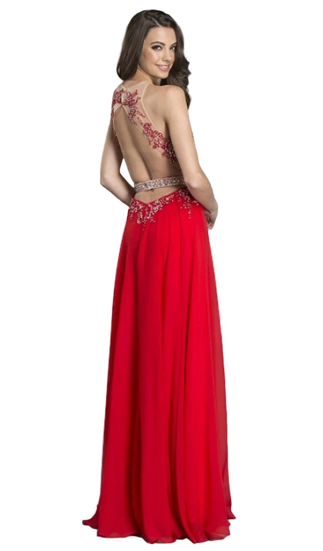 Aspeed Design - Illusion Halter A-Line Evening Dress 5 Aspeed Design - Illusion Halter A-Line Evening Dress