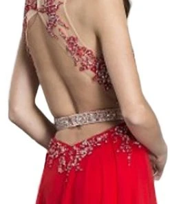 Aspeed Design - Illusion Halter A-Line Evening Dress 9 Aspeed Design - Illusion Halter A-Line Evening Dress