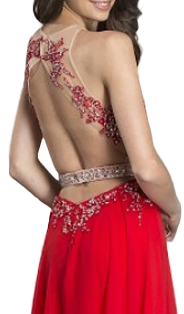 Aspeed Design - Illusion Halter A-Line Evening Dress 6 Aspeed Design - Illusion Halter A-Line Evening Dress