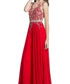 Aspeed Design - Illusion Halter A-Line Evening Dress