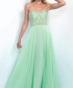 Formal Gowns Intrigue - 164 Strapless Embellished Sweetheart Bodice A-line Dress - 1 Pc Mint Green In Size 0 Available