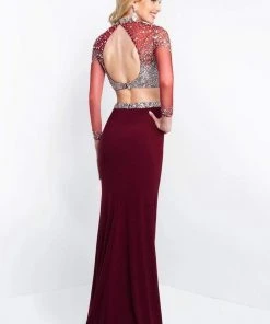 Blush By Alexia Designs Intrigue - 436 Embellished Illusion High Sheath Dress Formal Gowns