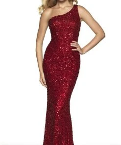 Blush By Alexia Designs Formal Gowns Intrigue By Blush - 563 Bedazzled Asymmetric Sheath Dress