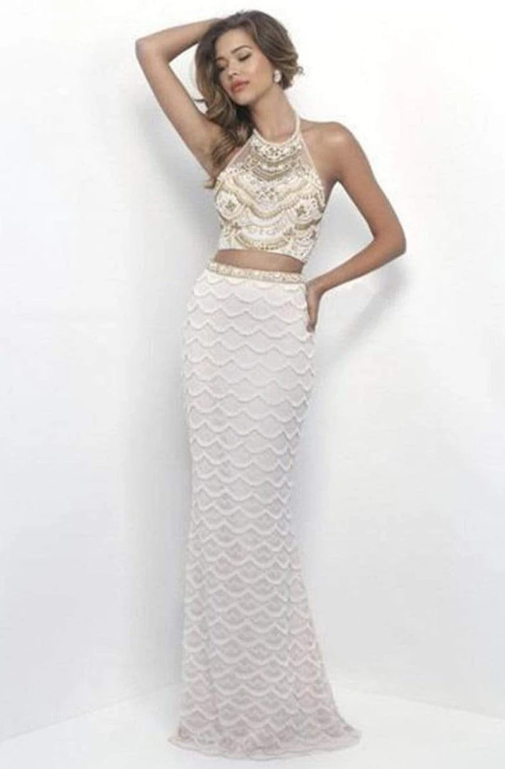 Blush By Alexia Designs Intrigue - Golden Embellished Halter Top Two-Piece Dress 263 3 Blush By Alexia Designs Intrigue - Golden Embellished Halter Top Two-Piece Dress 263