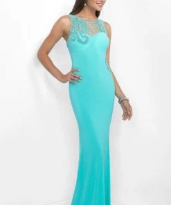 Blush By Alexia Designs Formal Gowns Intrigue - Rhinestone Embellished Illusion Bateau Neck Dress 150