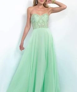 Blush By Alexia Designs Intrigue - Strapless Crystal Embellished A-line Dress 164 Formal Gowns