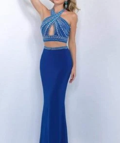 Blush By Alexia Designs Intrigue - Two-Piece Crisscross Cutout Evening Gown 169