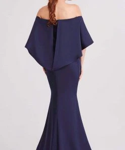 J'Adore Dresses - J15010 Off Shoulder Satin Mermaid Gown Formal Gowns