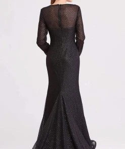J'Adore Dresses - J15011 Glitter Tulle Long Sleeve Mermaid Dress Formal Gowns