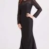 J'Adore Dresses - J15011 Glitter Tulle Long Sleeve Mermaid Dress Formal Gowns 1 J'Adore Dresses - J15011 Glitter Tulle Long Sleeve Mermaid Dress Formal Gowns