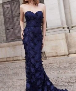 J'Adore Dresses - J15020 Floral Applique Sweetheart Mermaid Gown