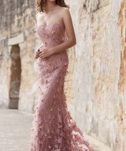 J'Adore Dresses - J15020 Floral Applique Sweetheart Mermaid Gown