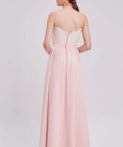 J'Adore Dresses - J16017 Laced Chiffon A-line Long Dress