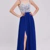 J'Adore Dresses - J16017 Laced Chiffon A-line Long Dress