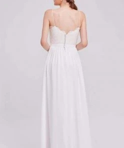 J'Adore Dresses - J16017 Laced Chiffon A-line Long Dress