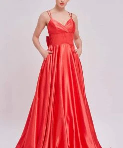 J'Adore Dresses - J16037 Sweetheart Ribbon Satin A-Line Detail Formal Gowns
