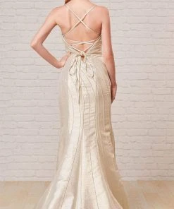 J'Adore Dresses - J18047 Bead-Trimmed High Slit Mermaid Gown 8 J'Adore Dresses - J18047 Bead-Trimmed High Slit Mermaid Gown