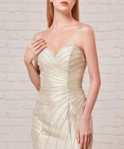 J'Adore Dresses - J18047 Bead-Trimmed High Slit Mermaid Gown 9 J'Adore Dresses - J18047 Bead-Trimmed High Slit Mermaid Gown