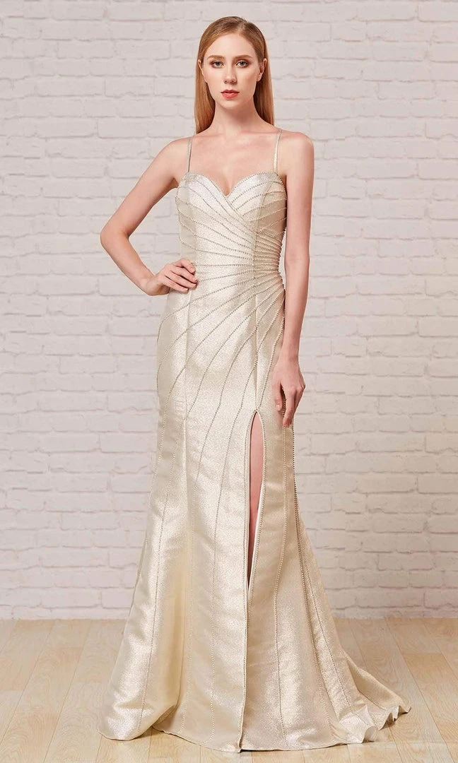 J'Adore Dresses - J18047 Bead-Trimmed High Slit Mermaid Gown 3 J'Adore Dresses - J18047 Bead-Trimmed High Slit Mermaid Gown
