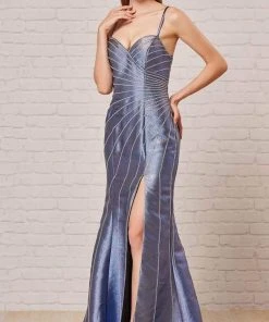 J'Adore Dresses - J18047 Bead-Trimmed High Slit Mermaid Gown 10 J'Adore Dresses - J18047 Bead-Trimmed High Slit Mermaid Gown