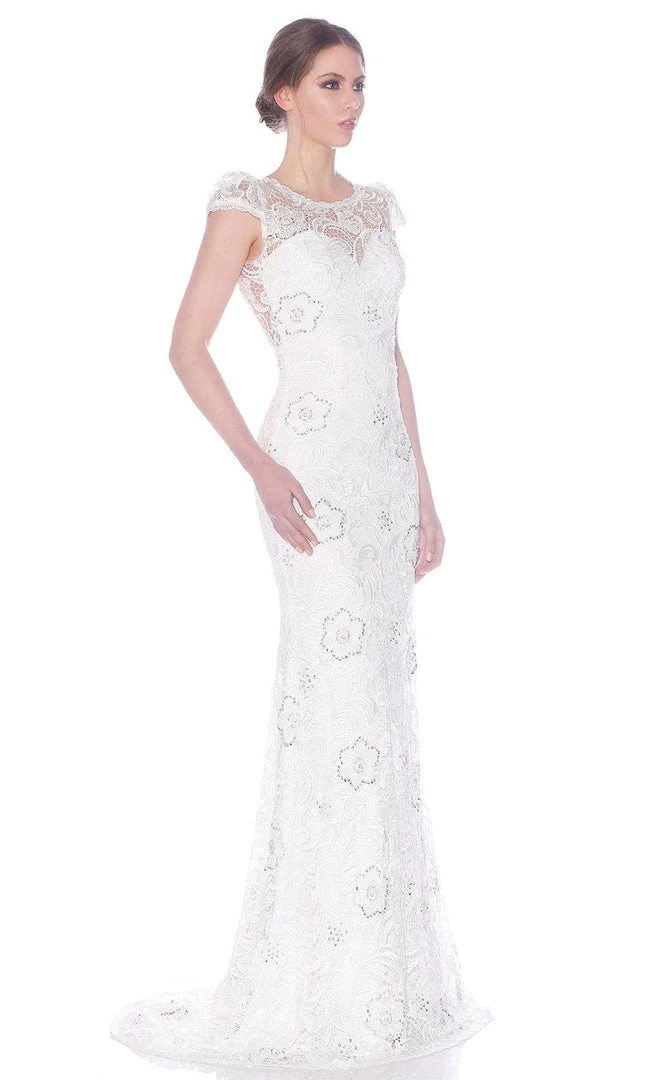 Formal Gowns J'Adore Dresses - J5085 Scoop Neck Keyhole Back Allover Lace Sheath Dress 5 Formal Gowns J'Adore Dresses - J5085 Scoop Neck Keyhole Back Allover Lace Sheath Dress