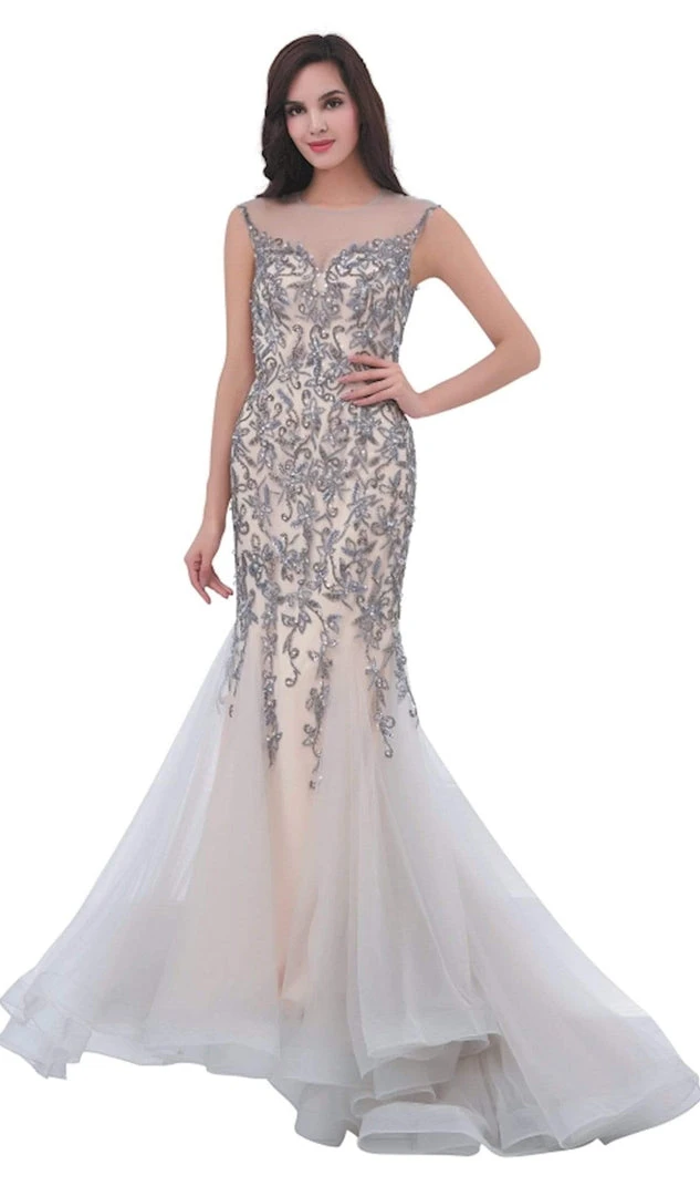 J'Adore Dresses - J11325 Beaded Tulle Mermaid Dress 3 J'Adore Dresses - J11325 Beaded Tulle Mermaid Dress
