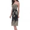 Cocktail Dresses J'Adore Dresses - J11358 Knee Length Contrasting Appliqued Sheath Dress 1 Cocktail Dresses J'Adore Dresses - J11358 Knee Length Contrasting Appliqued Sheath Dress