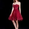J'Adore Dresses - J12018 Strapless Lace Tulle A-line Cocktail Dress