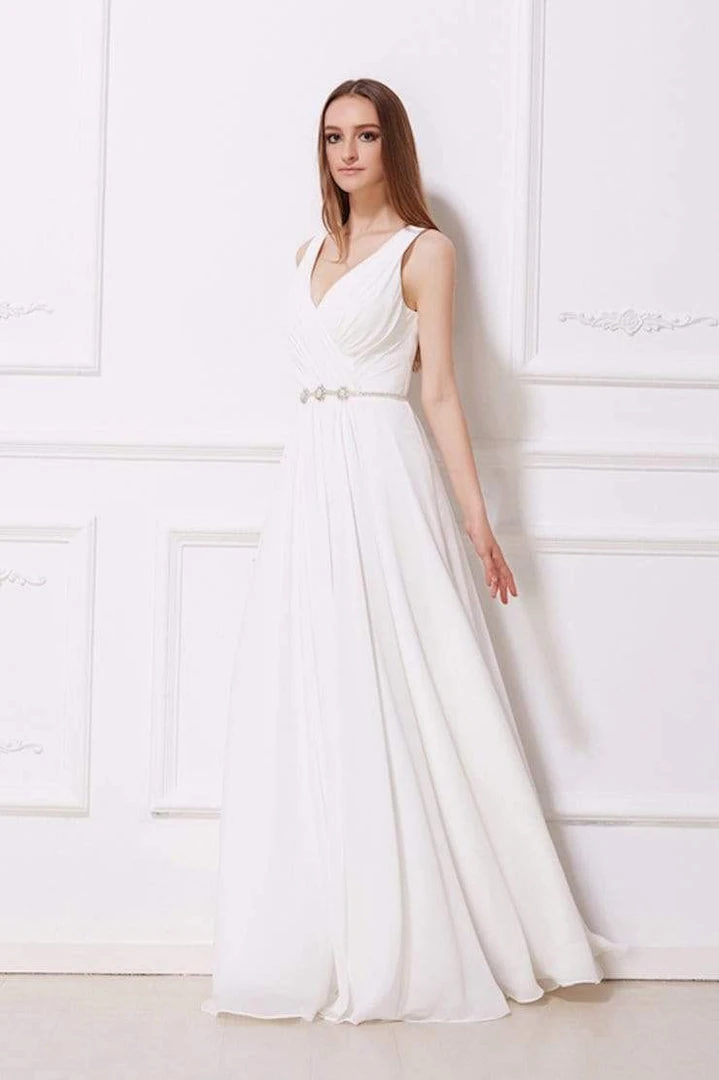 J'Adore Dresses - J12027 Ruched Bodice Jeweled Waist Dress Formal Gowns 3 J'Adore Dresses - J12027 Ruched Bodice Jeweled Waist Dress Formal Gowns