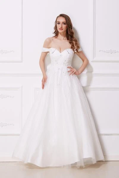 J'Adore Dresses - J12036 Off Shoulder Sweetheart Neckline A-Line Tulle Gown 3 J'Adore Dresses - J12036 Off Shoulder Sweetheart Neckline A-Line Tulle Gown