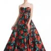 J'Adore Dresses - J12042 Floral Print Strapless Sweetheart Ballgown Formal Gowns 1 J'Adore Dresses - J12042 Floral Print Strapless Sweetheart Ballgown Formal Gowns