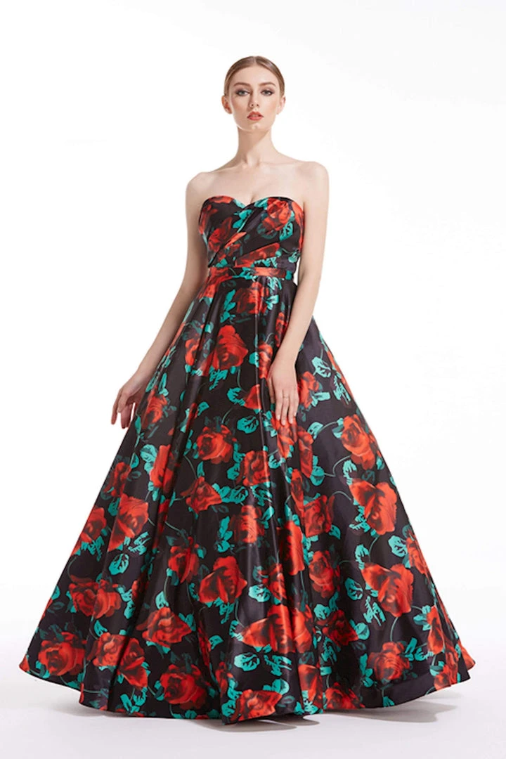 J'Adore Dresses - J12042 Floral Print Strapless Sweetheart Ballgown Formal Gowns 3 J'Adore Dresses - J12042 Floral Print Strapless Sweetheart Ballgown Formal Gowns
