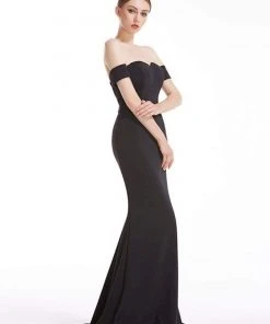 J'Adore Dresses - J12050 Off-Shoulder Mermaid Evening Gown