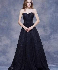 J'Adore Dresses - J12054L Long Strapless Lace A-line Gown Formal Gowns