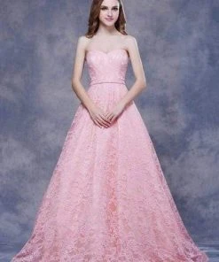 J'Adore Dresses - J12054L Long Strapless Lace A-line Gown Formal Gowns 5 J'Adore Dresses - J12054L Long Strapless Lace A-line Gown Formal Gowns