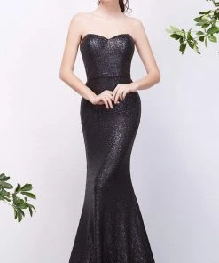 Formal Gowns J'Adore Dresses - J13052 Sequined Strapless Mermaid Evening Gown