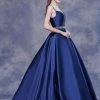 J'Adore Dresses - J13074 Mikado V-Neck Pleated Ballgown 1 J'Adore Dresses - J13074 Mikado V-Neck Pleated Ballgown