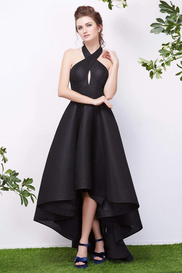 Formal Gowns J'Adore Dresses - J13082 High Halter Empire A-Line High Low Dress 3 Formal Gowns J'Adore Dresses - J13082 High Halter Empire A-Line High Low Dress