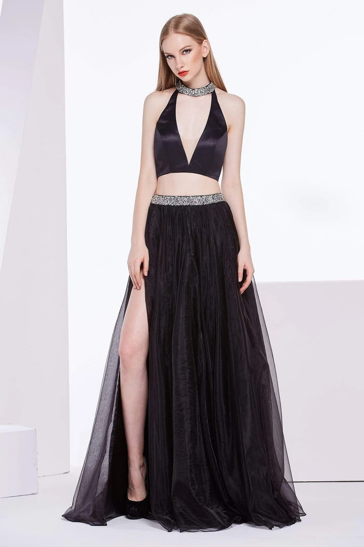 J'Adore Dresses - J14009 Embellished Two Piece Organza A-line Dress Formal Gowns 3 J'Adore Dresses - J14009 Embellished Two Piece Organza A-line Dress Formal Gowns