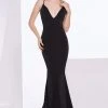 Formal Gowns J'Adore Dresses - J14010 Deep V-neck Sparkle Jersey Trumpet Dress