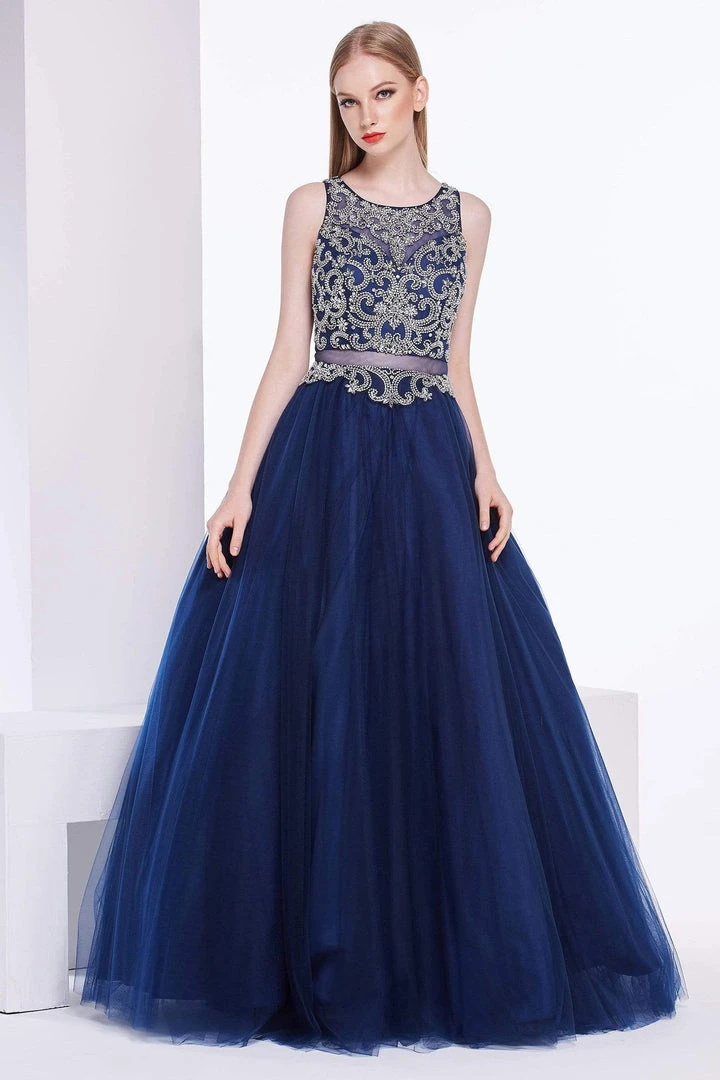 J'Adore Dresses - J14015 Embellished Jewel Neck Tulle Ballgown 3 J'Adore Dresses - J14015 Embellished Jewel Neck Tulle Ballgown