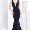 J'Adore Dresses - J14020 Deep V-neck Tulle Mermaid Dress 1 J'Adore Dresses - J14020 Deep V-neck Tulle Mermaid Dress