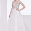 J'Adore Dresses - J14021 Embellished Deep V-neck Tulle Ballgown Formal Gowns 1 J'Adore Dresses - J14021 Embellished Deep V-neck Tulle Ballgown Formal Gowns