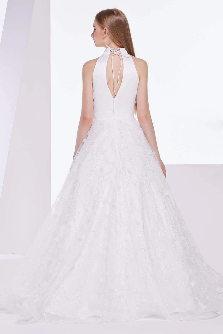 Formal Gowns J'Adore Dresses - J14036 Embroidered Tulle High Halter Ballgown 4 Formal Gowns J'Adore Dresses - J14036 Embroidered Tulle High Halter Ballgown