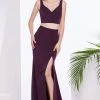 J'Adore Dresses - J14046 Two Piece V-neck Satin Crepe Trumpet Dress Formal Gowns 1 J'Adore Dresses - J14046 Two Piece V-neck Satin Crepe Trumpet Dress Formal Gowns
