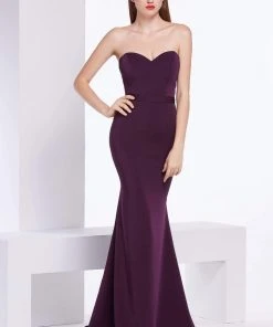Formal Gowns J'Adore Dresses - J14047 Strapless Sweetheart Satin Crepe Trumpet Dress